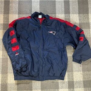 Vintage Adidas NFL Patriots Windbreaker Jacket Men’s XL In Blue New England